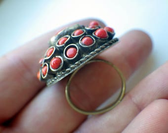 Domed Faux Coral Ring - Early Design