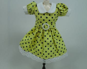 Blythe Outfit Handcrafted polka dots dress basaak doll # 12-44