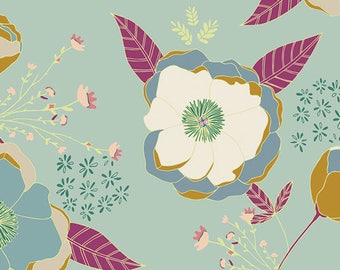 Art Gallery Fabrics Garden Dreamer Sprinkled Peonies Serene
