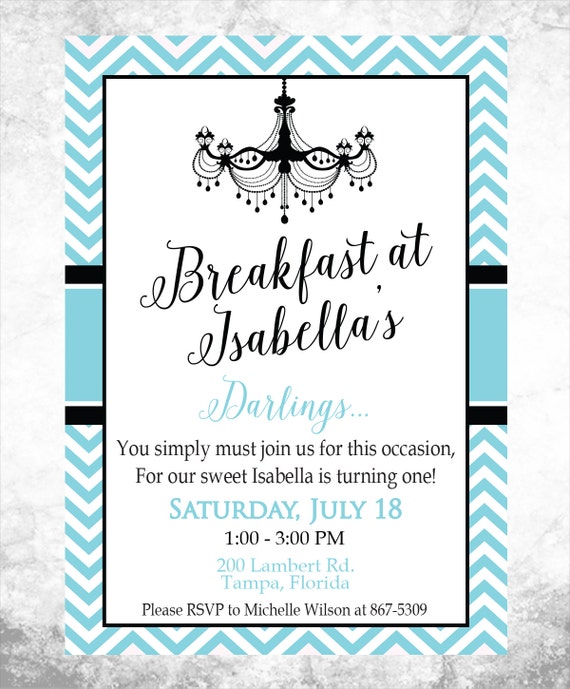 printable breakfast at tiffany s birthday party invitation breakfast birthday party invitations