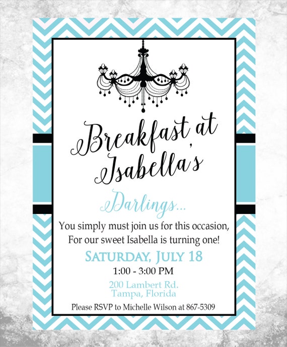 Breakfast At Tiffany's Party Invitations 9