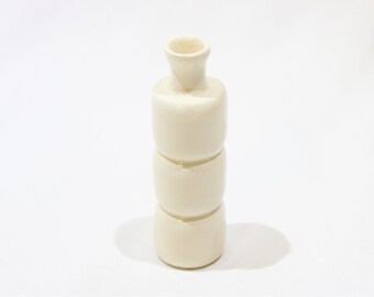 Vintage 1970s Miniature White Cylinder Bud Vase