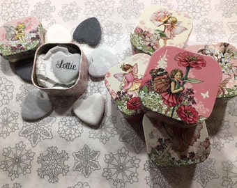 Flower fairy make a wish heart stone personalised stocking filler