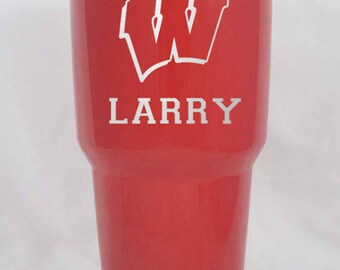 Wisconsin Badgers Yeti or Hogg unbranded cup colster 20 30 oz lowball personalized