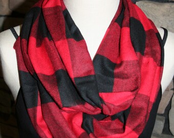 red check scarf womens