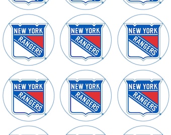 NY Ice Hockey Edible Image Cupcake Toppers