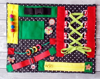 Busy blanket Fidget blanket for dementia blanket skills board Busy board baby Sensory board Fidget quilt Montessori materials Memory blanket