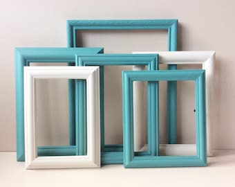 Gallery Wall Frames - Annie Sloan, Provence, Old White, Gallery Wall Frame Set, Old Frames, Gallery Wall, Recycled Frames.