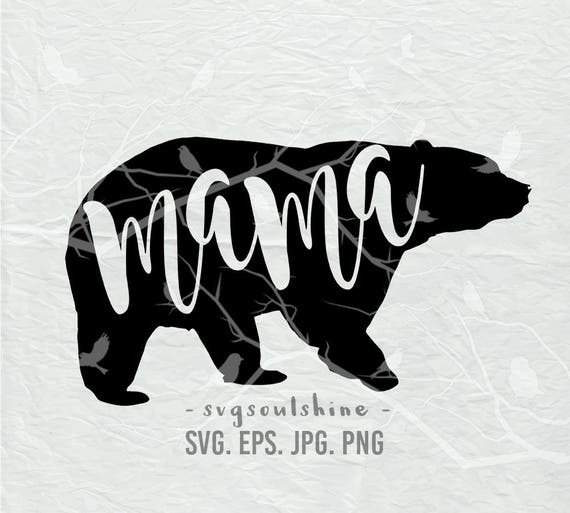 Download Mama Bear SVG File Mommy Mom Bear Silhouette Cut File Cricut