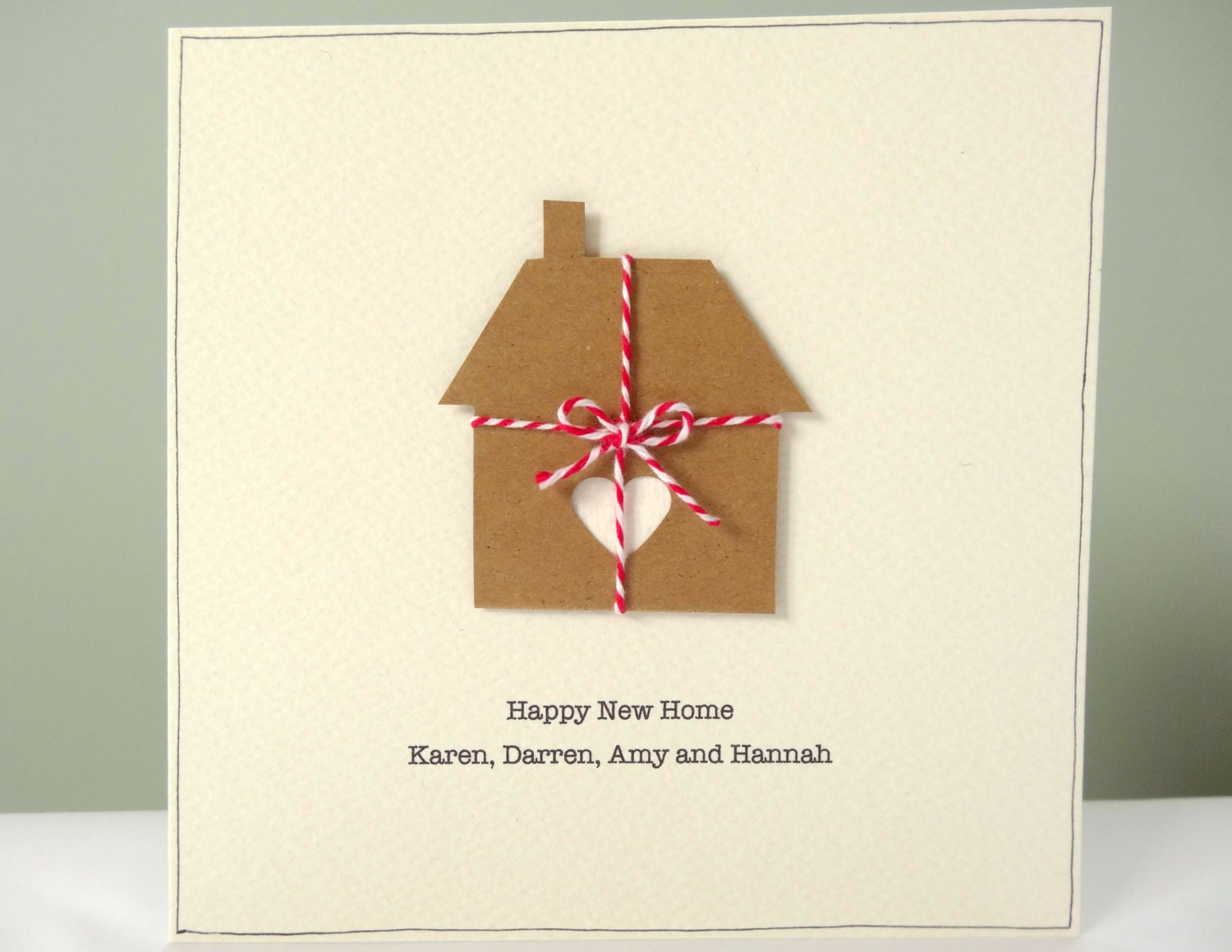 Personalized New Home Card rustic housewarming cards