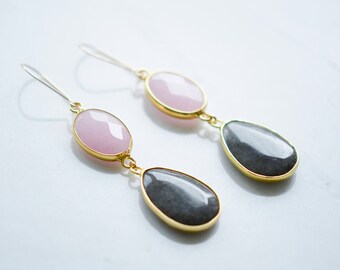 Gemstone dangle earrings