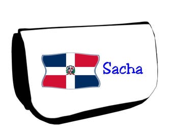 Cosmetic case Black /crayons Dominican Republic customized with name