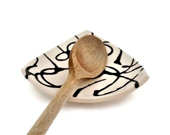 Ceramic spoon holder, Spoon holder, Spoon rest, Ceramic spoon rest, Modern ceramics, Stove spoon rest, Foodie gift, Mother's day gift