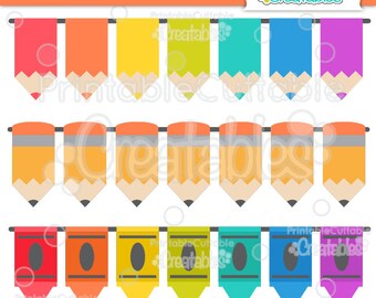 Lil Crayons 'n' Pencils Borders SVG Cut File & Clipart BF016 - Includes Limited Commercial Use!