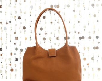 Brown leather shoulder bag, brown leather bag, leather handbag, brown tote, brown leather tote, brown bag, brown leather bag,leather shopper