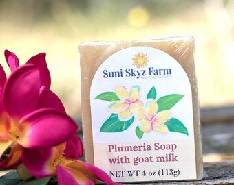 Plumeria Soap - Plumeria Goat Milk Soap - Artisan Plumeria Goat Milk Soap - Handcrafted Plumeria Goat Milk Soap - Artisan Plumeria Soap