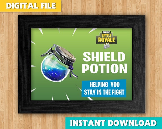 Printable Fortnite Party Signs Birthday Wikii - fortnite birthday shield potion party sign shield potion drink decor