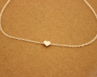 Tiny heart Anklet, Delicate anklet, dainry anklet, thin gold anklet, ankle bracelet, dainty anklet, bridesmaid gift, summer, beach