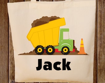 Dump truck Tote Bag -- Boys Tote Bag -- Kids Tote Bag -- Construction Bag
