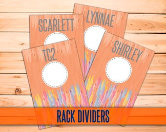 Clothing Rack Dividers! H O Approved Fonts and Colors! 4x6" Print Ready; hanger tags; Pop-Up Boutique; clothing dividers; INSTANT DOWNLOAD!