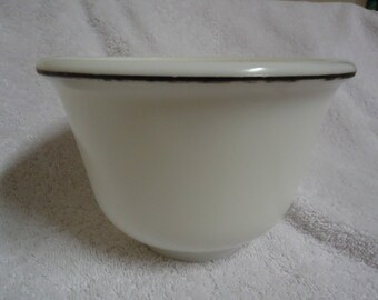1940's Milk Glass Mixing Bowl with Black Band