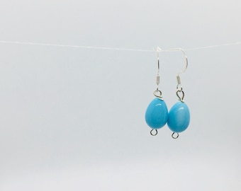 Blue teardrop earrings