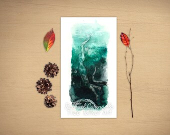 In Deep - Under Water - Watercolor Painting by Rachael Caringella - Tree Talker Art -