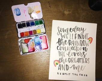 rainbow connection kermit the frog quote print