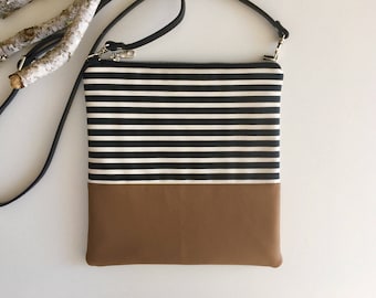 Stripes & Vegan Crossbody Purse // Crossbody Bag // Purse // Vegan Purse // Vegan // Vegan Crossbody Bag // Shoulder Bag