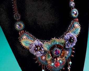 Handmade Statement/ Necklace beaded Embroidered