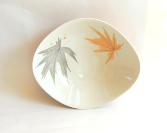 50's Iroquois Harvest Time bowl, Ben Seibel bowl, mid century modern bowl, fruit bowl, serving bowl, retro bowl, vintage bowl, orange bowl