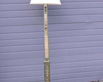 Tall Mirrored Etched Glass Floor Standing Lamp 6555