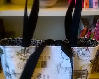 Handcrafted, Paris with a touch of Pink 1, handbag, knitting bag, purse