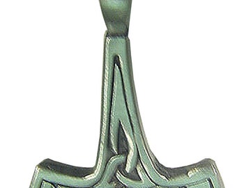Thor's Hammer Necklace Pewter Pendant Viking Mjollnir Norse Odin 1843B