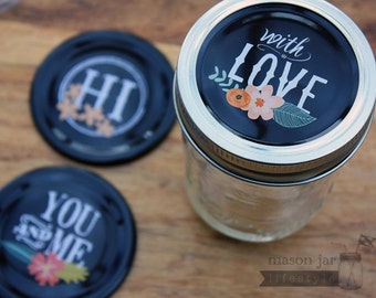 Mason Jar Gift Lid Inserts for Regular Mouth Mason Jars 3 Pack | Flowers | Weddings | Crafts | Ball / Canning jar DIY
