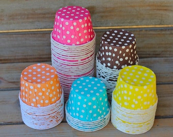 MINI Polka Dot Candy/Baking Cups- You Pick Your Color