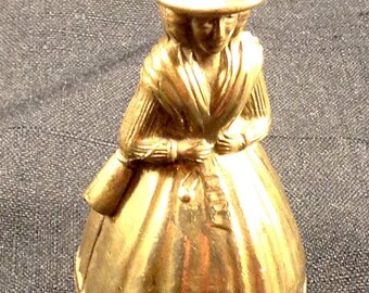 Dinner Bell/Brass /Welsh Lady/Traditional Welsh Costume/Made in England/Brass Dinner Bell