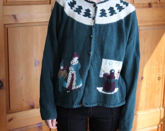 Vintage green tacky Christmas sweater by Alps Geyser