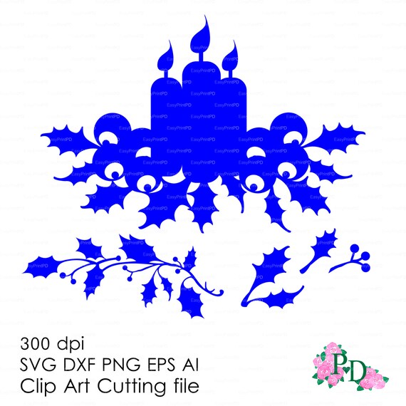 mistletoe holly branch leaves candle svg dxf ai eps png il 570xn 688371856 cjmu jpg