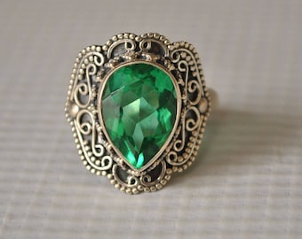 Sterling Silver Apatite Ring Sz 9 #9816