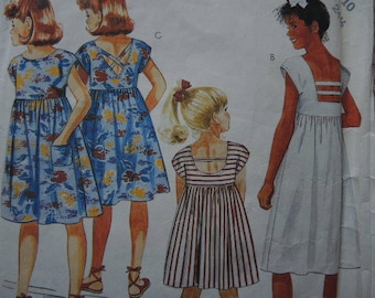 vintage 1980s McCalls sewing pattern 2435 girls pullover dress size 10