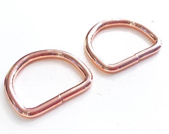 2 D-rings 30 mm bright copper