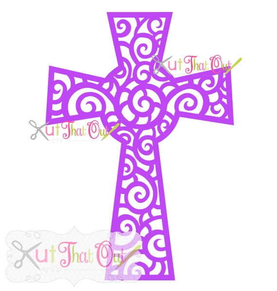 Download EXCLUSIVE Swirl Scroll Cross SVG and DXF File