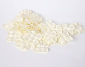 100 pcs - Cream Mulberry Paper Hydrangeas - Wholesale pack