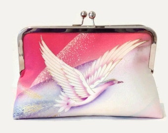 Pink Silk Clutch Purse, Silk Bridal Clutch, Wedding Clutch, Bridesmaid Clutch, Silk Clutch Bag, Evening Bag, Evening Clutch, Clutch Purse