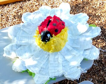 Ladybug on a White Daisy Piñata