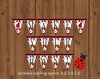 Ladybug Banner, Lovebug Banner, Ladybug Birthday Party, Ladybug 1st Birthday, Ladybug Baby Shower Banner, Instant Download
