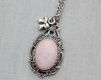 Rose Quartz Necklace. Gemstone Necklace.
