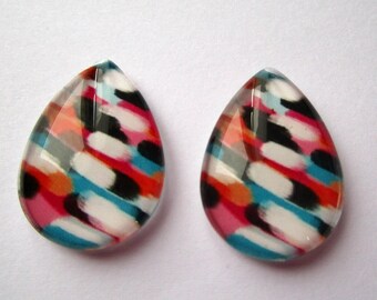 Cabochon drop 25 x 18 mm - set of 2 - No. 15