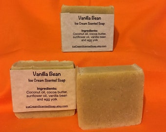 Natural Real Vanilla Bean Handmade Ice Cream Scented Soap Bar
